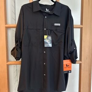 BRAND NEW WITH TAGS Mens Field and Stream Latitude Black Button Down Size XL